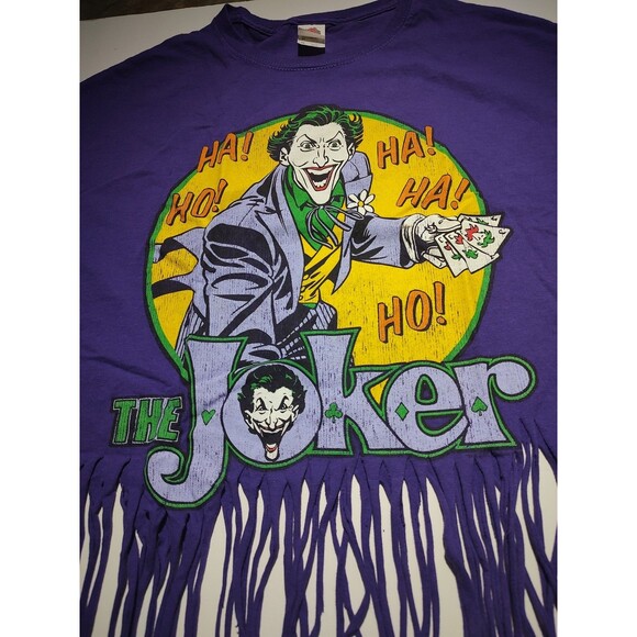 Fringed Joker Tshirt bright Purple Batman tee shirt, hippie, Med Custom - Picture 2 of 4